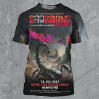 Vintažinis Sunkiojo Metalo Roko Scorpions Turo 3D Spausdinimo Marškinėliai Vyrams Moterims Mados Hip Hop Trumpomis Rankovėmis Viršutiniai Drabužiai Laisvo Kirpimo Vyriški Drabužiai 5XL gray