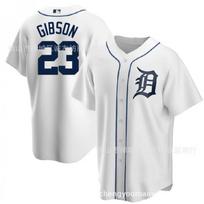 Mens Detroit Tigers 23 Gibson MLB Baseball Jersey Cap Unisex Sport Fan Apparel Lightweight XXXL white