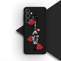 Minkštas dėklas Samsung Galaxy S24 S25 S23 FE Ultra Plus S7 Edge S25+ S23+ A56 5G Dėklas Telefonui Kakashi Narutos Itachi Uchiha Galaxy S25 Ultra black