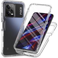 Dėklas Xiaomi Poco X5 5G - 360 laipsnių pilnas skaidrus dėklas, 2 dalys (priekinė ir galinė), užsifiksuojantis, Phonillico®