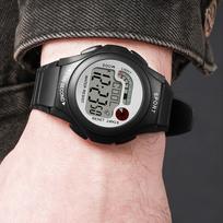 Women Men Digital Waterproof Sports Watch Surfing Watch Multifunctional Watch with Rubber Strap Stopwatch and Dual Time Display for Outdoor Activities gray