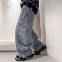 Boy S Fleece Straight Leg Sports Pants For Kids Winter 150cm gray