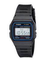 Casio - Dervos korpusas Dervos dirželis Vyriškas kvarcinis laikrodis F-91W-1 juoda
