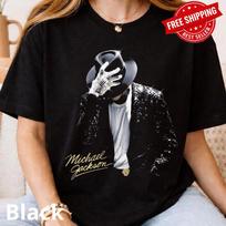 Michael Jackson King of Pop T-Shirt Retro Graphic Tee Unisex Size S - 5XL XXXL black