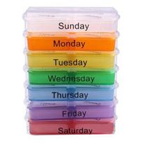7 Days Weekly Travel Medicine Pill Box Dispenser Organizer Storage Tablet Holder orange