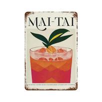 Vintažinis metalinis vaisių sulčių skardinis ženklas Mojito Aperol Spritz Plakatai ir Sangria Gėrimas Negroni Plokštelė Klubui Barui Parduotuvei Namų Dekoravimui 20x30cm beige