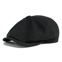 BOTVELA Vyriška Newsboy Gatsby kepurė 100% medvilnė Vintažinė plokščia Ivy vairavimo taksisto kepurė 58cm juoda