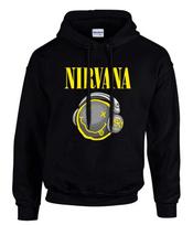 hoodie-Casual Pullover Sweatshirt NIRVANA Rock Band Rock Music hoodie-Casual Pullover Sweatshirt Hooded Sweatshirt Black - 3954 - SW S gray