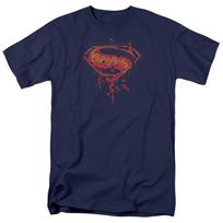 Batman V Superman Tech Super Logo Mens T Shirt Navy Officially Licensed XL brown