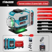 Didelio tikslumo 16 linijų žalias lazerinis lygis su infraraudonaisiais ir stipria šviesa 8 lines dual battery