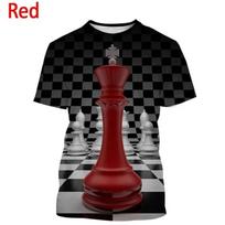 Newest Chess Game 3D Printing T Shirt Checkerboard Graphic T Shirts For Men Women Casual Short-Sleeved Streetwear Tee Tops XL black