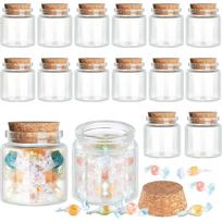 24 Pack Small Glass Cork Bottles, 50 ml/ 1.7 Oz, Small Glass Jars Spell Jars Clear Potion Bottles Mini Glass Bottles with Cork 50ml 24pcs white