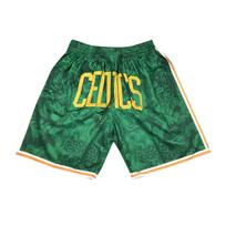 Celtics Retro Siuvinėti Raišteliu Trumpi Krepšinio Šortai Treniruočių Šortai M žalia