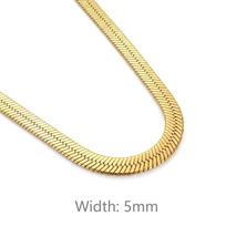 Minimalist Unisex Snake Choker Chain Necklace Stainless Steel Herringbone Gold Plated Boho Vintage Jewelry Gift For Women Men 3PCS - 40 45 50cm beige