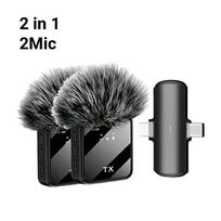3-in-1 belaidžiai klipso mikrofonai su apsauga nuo vėjo Mini mikrofonas garso ir vaizdo įrašymui, tiesioginėms transliacijoms iOS Android