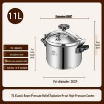XINFU 304 Stainless Steel Double-Handle Pressure Cooker gray