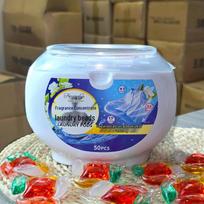 50 PCS Five-Chamber Laundry Pods: Stain Removal, Softening, Long-Lasting Fragrance blue