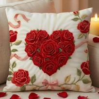 Rožės formos dekoratyvinės pagalvės užvalkalas, Namų dekoracija Spausdintas sofos pagalvės užvalkalas, Valentino dienos dovana 45*45cm-1pcs white