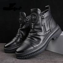Vyriški aukštakulniai batai Patogūs ankle boots Šoninis užtrauktukas Laisvalaikio batai Neslystantis patvarus padas Madingi gatvės stiliaus kedai vyrams 44 juoda