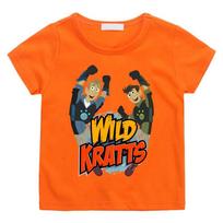2026 Summer new Wild krats cartoon T-shirt 3d printed New T-shirt Kids Fun Adventure Cartoon T-shirt Cool Boy Short sleeve 100 black