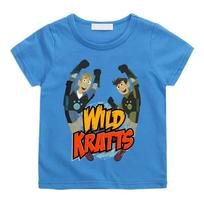 2026 Summer new Wild krats cartoon T-shirt 3d printed New T-shirt Kids Fun Adventure Cartoon T-shirt Cool Boy Short sleeve 100 gray