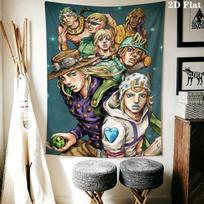 JoJo's Bizarre Adventure Wall Tapestry Aesthetic Wall Hanging Printed Fabric Blanket Decorative Tapestries for Bedroom Living Room Home Decor 100cm x 150cm beige
