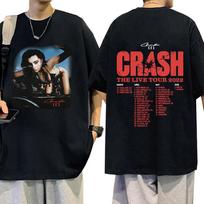 Charli Xcx Crash Gyvo Turo Marškinėliai Vyrams Moterims Drabužiai Mada Harajuku Marškinėliai 100% Medvilnė Laisvalaikio Laisvi Marškinėliai Gatvės Stilius 4XL įvairiaspalvis