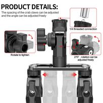 360 Rotating Off Road Camera Mount Anti Shock Aluminum Base Quick Release Mechanism For Adventure Recording Devices 1 gray