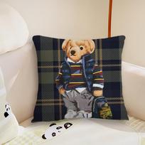 Madingas P-Polo B-Bears prabangus užvalkalas pagalvei Sofos dekoratyvinis namų galvūgalio miegamojo atlošo pagalvės kvadratinė pagalvė miego laikas 30cmx30cm black