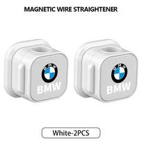 Magnetic Charging Cable Holder Adhesive Wire Keeper Cord Organizer For BMW Performance X1 XC45 M3 M6 F01 F02 E34 E36 E60 F10 F20 X6 white