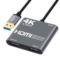 4K 1080P HDMI-compatible to USB 3.0 Video Audio Loop Out High Clarity 1080p60 Capture Card Adapter pilka
