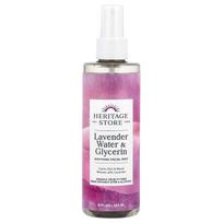 Heritage Store, Levandų vanduo ir glicerinas, raminantis veido purškalas, 8 fl oz (240 ml) pink