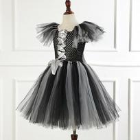 Mergaičių raganių tiulio suknelė Helovino Cosplay su skrybėle Kostiumas Karnavalo Suknelės Vaikų vakarėlio Cosplay suknelė Vaikų kostiumas 4-5Y gray