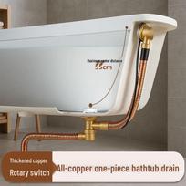TLXT Pop-up Bathtub Drainer with Integrated Pipe white