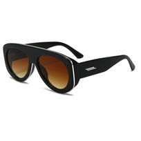Chic Frog-Eye Sunglasses: Trendy European-American Style, Slimming & Versatile for Travel black