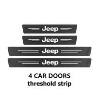 Automobilio anglies pluošto durų slenksčio apsauginės nuo įbrėžimų lipduko priedai, skirti Jeep Grand Cherokee Patriot Renegade Compass Wrangler black