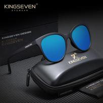 KINGSEVEN Classic Fashion Cat-Eye Sunglasses Popular Outdoor Cycling Glasses Suitable for Outdoor Sports and Fishing tamsiai mėlyna spalva
