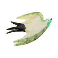 Elegant Hair Claw Swallow Pattern Strong Hold Hair Claw Daily Wear Claw Clip for Parties and Casual Outings žalia