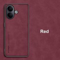 For Vivo V60 Lite Case Luxury PU Leather Phone Case For Vivo V60 Lite 5G V60Lite Back Cover Silicone Shockproof Full Protection For Vivo V60 Lite raudona