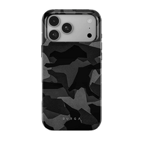 Burga Apple iPhone 18 Pro MagSafe Night Black Camouflage dėklas