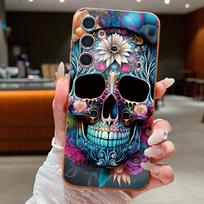 Lettered Skull Pattern Case For Samsung A18 A57 A37 A17 A56 A36 A26 A16 A55 A35 A25 A15 A54 S21 FE S22 S23 S24 Plus S25 S26 Ultra Silicone Cover Samsung A55 5G ruda