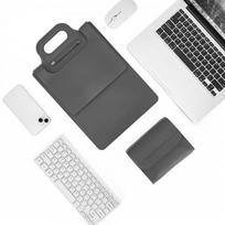 Laptop Sleeve With Adjustable Stand MacBook 13.3 14 Inch Multi-Functional Carrying Case Detachable Accessory Pouch 15-16 tamsiai pilka spalva