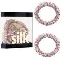 100 % gryno Mulberry Silk Hair Scrunchies Šilko plaukų kaklaraiščiai Plaukų juostelės Skinny Scrunchies Ponytail Holders Plaukų aksesuarai 42 spalvų gray
