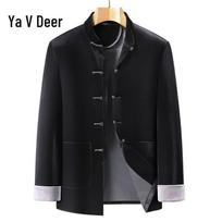 Yalu Men's Chinese Style Tang Suit Jacket 185 black