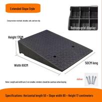 Sustorinta guminė bortelio rampos greičio kalnelio kilimėlis transporto priemonėms 50L*80W*17H cm