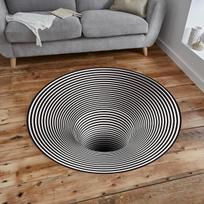 Optical Illusion Rug Illusion Rug Optical Illusion Vortex Illusion Rug 3D Effect for Living Room Rug Personalized Gifts 40x40cm black
