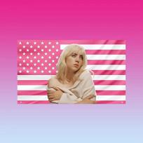 Billie Eilish Rožinė Amerikos Vėliavos Gobelenas Amerikos Vėliavos Žaidėjo Dekoras Interjero Sienos Kabinamas Kambario Dekoracija Sienos Menas Gobelenas 125x150cm (50x60in)
