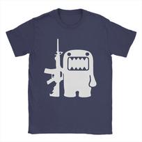 Domo Kun AK-47 T Shirt Men's  Pure Cotton Fun T-Shirt Crew Neck  Tee Shirt Short Sleeve Tops Gift Idea 3XL white