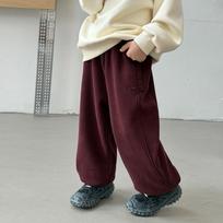 Kids Fleece Lined Warm Sports Sweatpants Boys Girls Casual Tapered Pants 170cm raudona