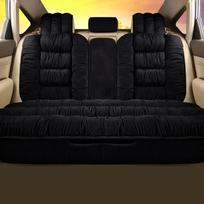SEAMETAL Šiltas automobilio sėdynės užvalkalas Universalus žieminis pliušinis pagalvėlė automobilio sėdynės apsauginiam kilimėliui 1PC Rear Seat juoda